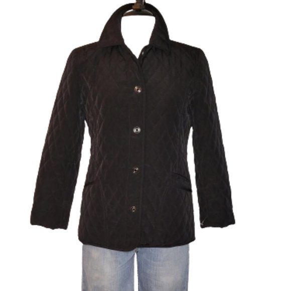 Gallery Jackets & Blazers - Gallery Brand Ladies Black Quilted Jacket Snap Up Front Pockets Size M